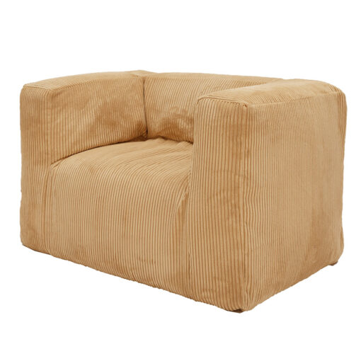 Fauteuil en velours côtelé - Modèle SLOW CUB, coloris Sand