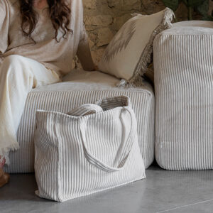 Sac en velours côtelé : VOLT Ivory