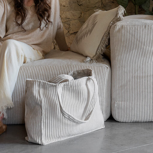 Sac en velours côtelé : VOLT Ivory