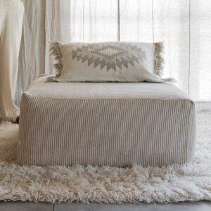 Slow pouf en velours côtelé Ivory