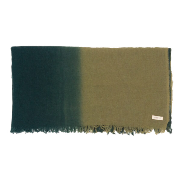 CAMPEUR – Tye & Dye Kaki – Cashmere Wool Scarf – 125x200cm