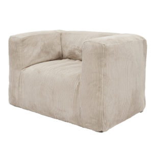 fauteuil ribcord velours côtelé ivory