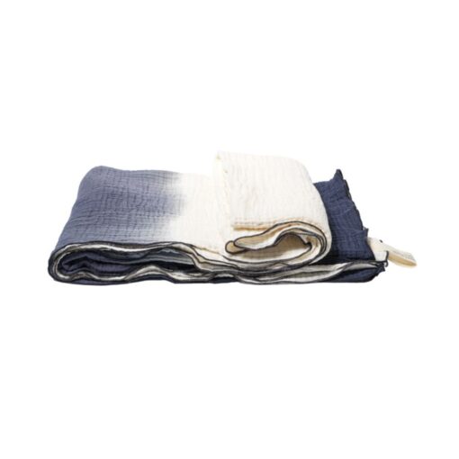 Serviette de bain PHILO 3 en gaze de coton en coloris Navy