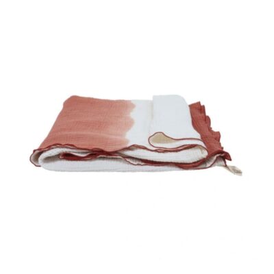 Serviette de bain PHILO 3 en gaze de coton coloris Terre Brulée