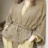 ANTOINE – Nuit - Kimono Court Lin changeant - Taille unique