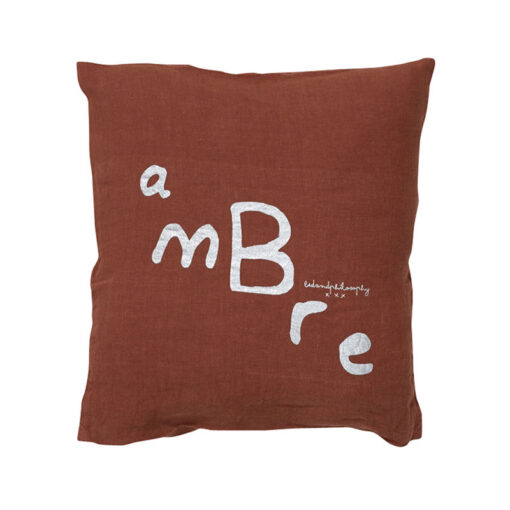 MOLLY - Ambre - Coussin Lin 35x35cm (Garniture incluse)