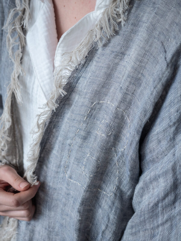 GRACE – Bleu Nil – Double Linen Gauze Kimono