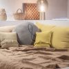 Housse de coussin en lin 55 x 110, modèle LOVERS coloris Curry