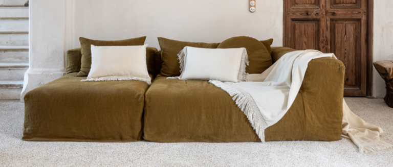 Linge de lit, plaid et coussins thème Alpaga