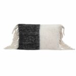 Coussin en laine bicolore noir et blanc