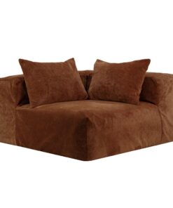 Canapé d'angle en velours marron COIN CUIVRE
