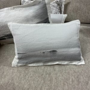 coussin en lin photo hiver