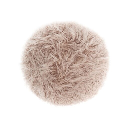 Coussin rond en fausse fourrure