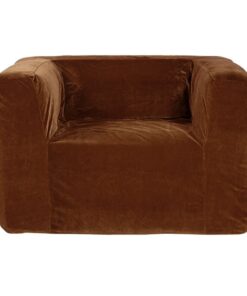 Fauteuil en velours marron CUB CUIVRE