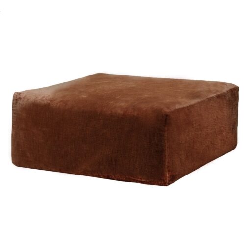 Pouf en velours façonné marron CUIVRE