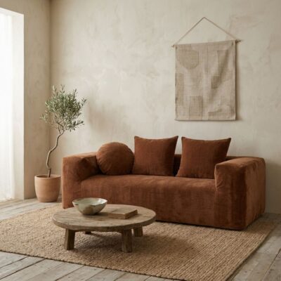 Canapé en velours 3 places URBAN COOPL Cuivre