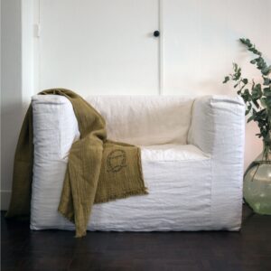 Fauteuil SLOW CUB en Lin blanc