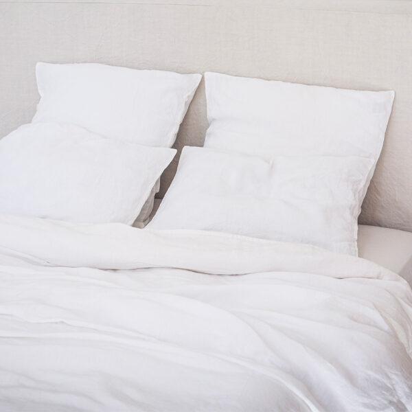 Linen and cotton pillowcase 65 x 65 cm - DONA color White