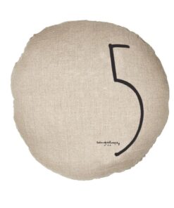 Gros coussin rond en lin naturel numéro 5