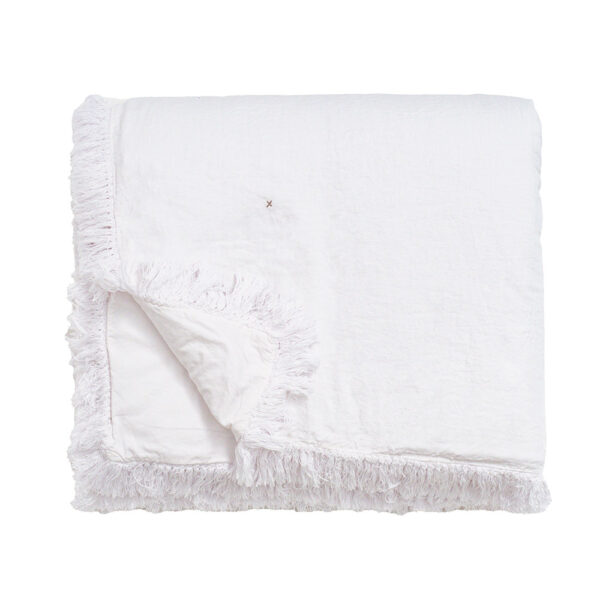 Édredon en lin lavé et percale de coton - Modèle SNOB, coloris Blanc