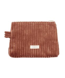 Pochette en velours cotelé vieux rose VERA CINNAMON