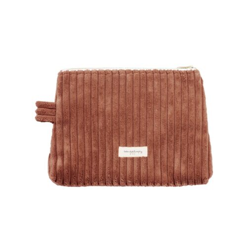 Pochette en velours cotelé vieux rose VERA CINNAMON