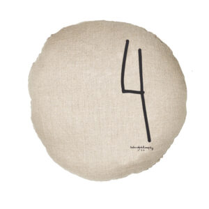 Gros coussin rond en lin naturel numéro 4