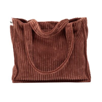 Sac cabas en velours côtelé, modèle VOLT coloris Cinnamon