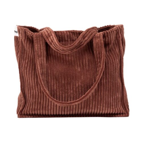 Sac cabas en velours côtelé, modèle VOLT coloris Cinnamon