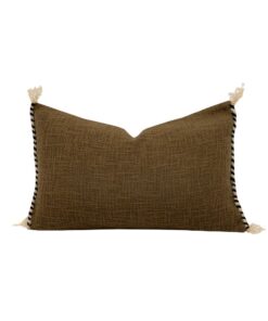 Coussin en coton flammé 25x40 - Modèle EL NINO, coloris bronze