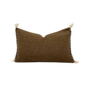 Coussin en coton flammé 25x40 - Modèle EL NINO, coloris bronze