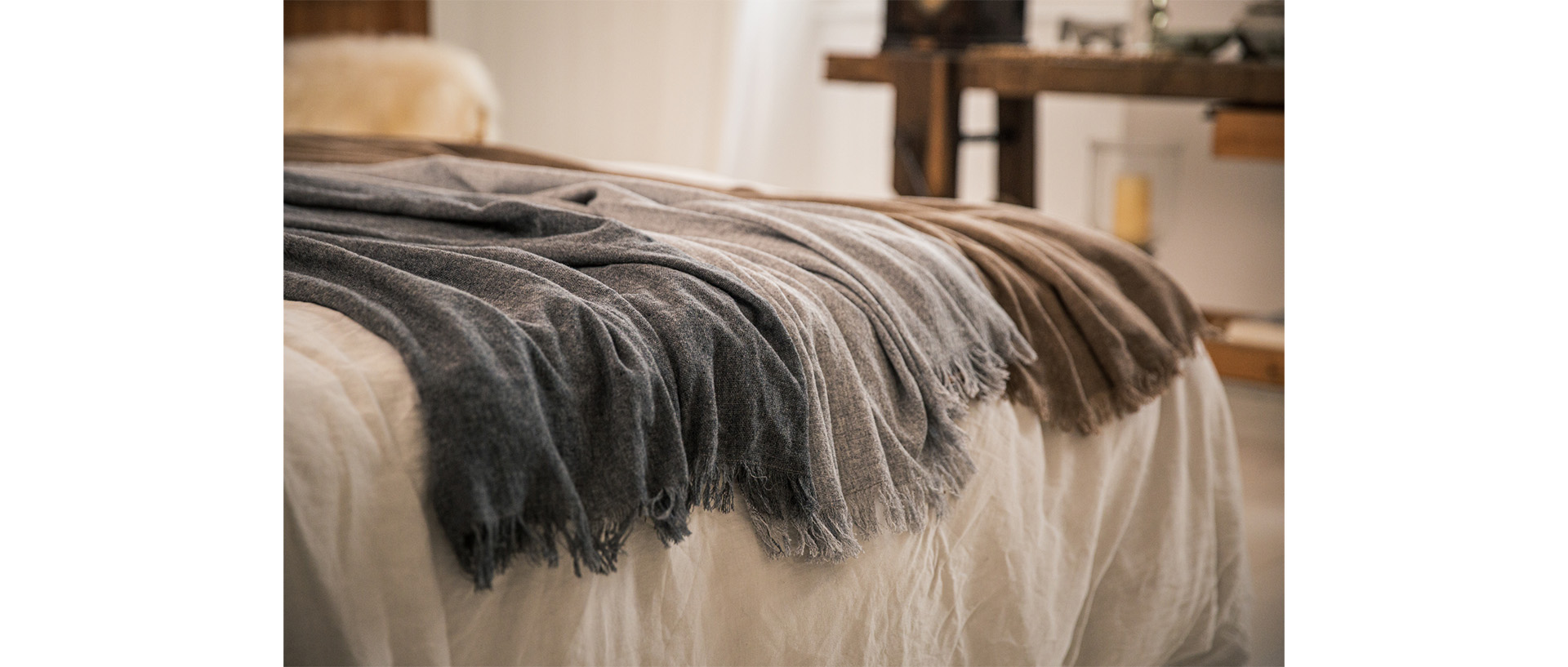 Couverture lit en laine & coton - Djoloo