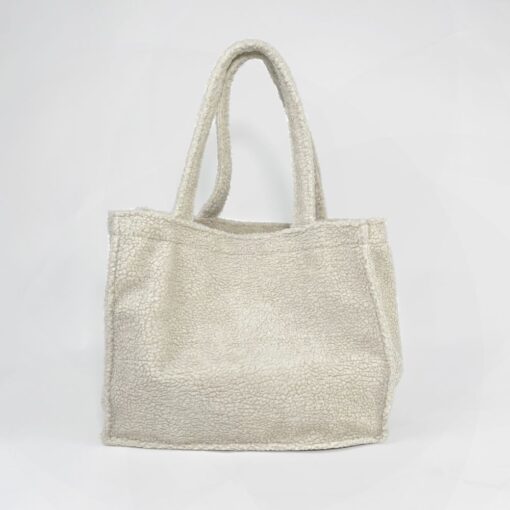 Sac cabas en moumoute blanc NOLT Stone