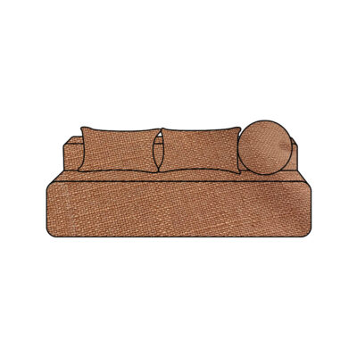 Canapé en lin : modèle CONVERTIBLE ligne URBAN Coloris Terracotta