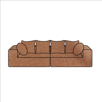 Canapé en lin : modèle FAMILY ligne URBAN Coloris Terracotta