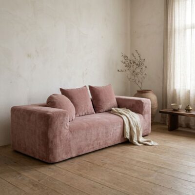 Canapé en velours 3 places URBAN COOPL Hortensia