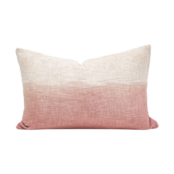 Coussin en coton, motif tie and dye rose - Modèle TALC, coloris Light Pink