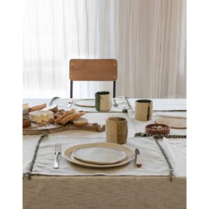 Lot de 2 sets de table en coton - Modèle EGG, coloris naturel