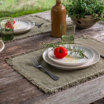 Alternative view of Lot de 2 sets de table en coton flammé