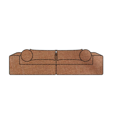 Canapé en lin : modèle FAMILY ligne SLOW Coloris Terracotta