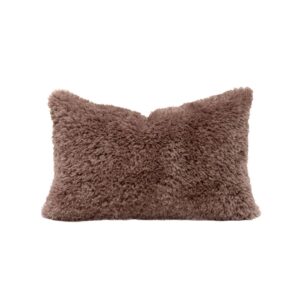 Coussin fausse fourrure polyester - Modèle VANDA , coloris Koala