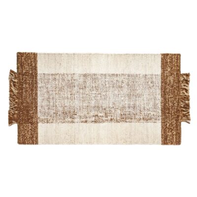 Tapis en jute bicolore - Modèle TAROS 3 , coloris naturel