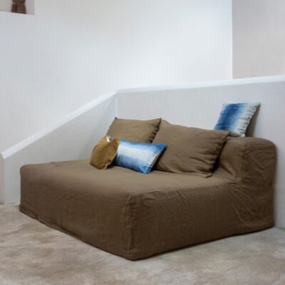 Canapé en lin : modèle GEEK ligne SLOW Coloris Chesnut