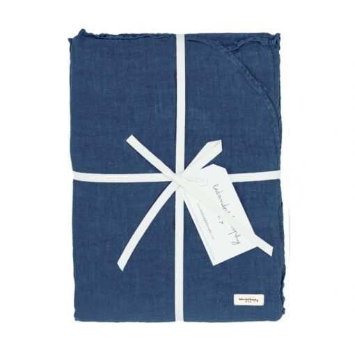 Housse de couette en lin et coton DOLLAR3 Navy