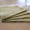 Lot de 4 serviettes de table en lin finition bourdon - SUSIE Butternut