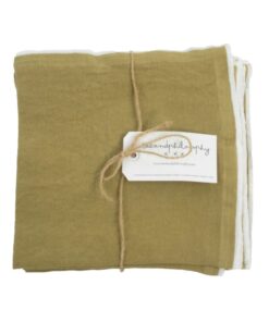 Lot de 4 serviettes en lin : modèle SUSIE, coloris Butternut