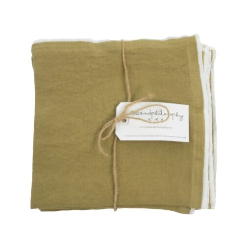 Lot de 4 serviettes en lin : modèle SUSIE, coloris Butternut