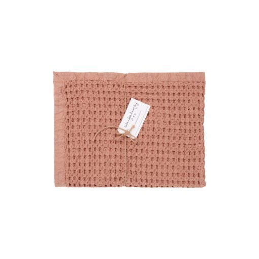 Serviette en coton nid d'abeille - Modèle MIREILLE2 , coloris vieux rose