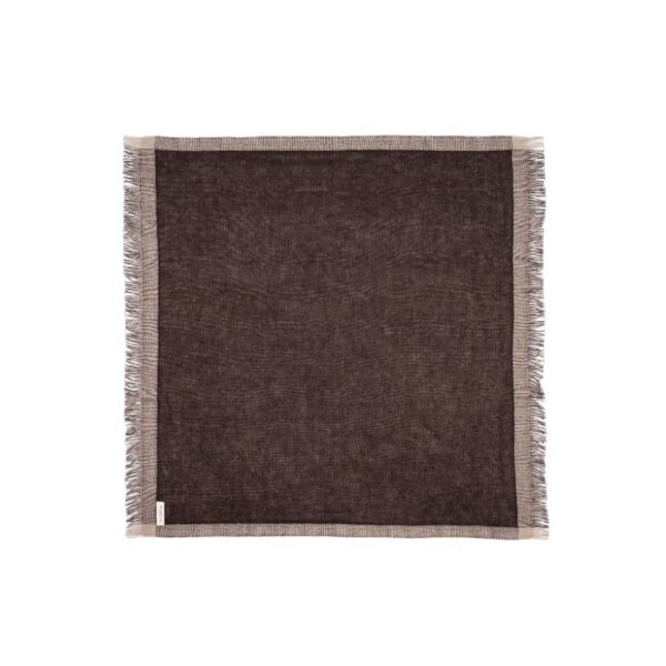 Carré en laine déplié - Modèle MANOLLO , coloris Marron/ Beige