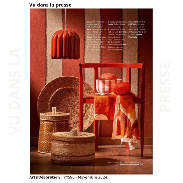 Torchon en coton terracotta vu dans la presse